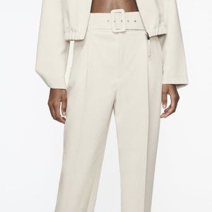 ZARA PANTS WITH FABRIC-COVERED BELT